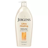 Jergens Ultra Healing Dry Skin Hidratante, loción corporal de 32 onzas, para absorción en piel extra seca, con mezcla de hidracalucence, vitaminas C, E y B5