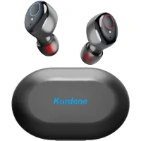 Kurdene Wireless Earbuds,Bluetooth Earbuds with Charging Case Bass Sounds IPX8 Waterproof Sports Headphones with Mic Touch Control 24H Playtime -Black