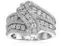 Buy Imported Twisted White Diamond Sterling Silver Ring Online In Paki..
