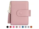Women's Mini Credit Card Case Wallet With Id Window And Card Holder Pu..